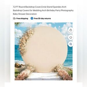 NWT 7.2’ around Cream Backdrop Cover
